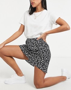 Мини-юбка с монохромным цветочным принтом ASOS DESIGN-Многоцветный