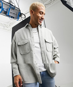 Рубашка навыпуск в стиле oversized серого цвета ASOS DESIGN-Серый