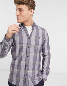 Синий лонгслив в клетку Burton Menswear-Светло-бежевый