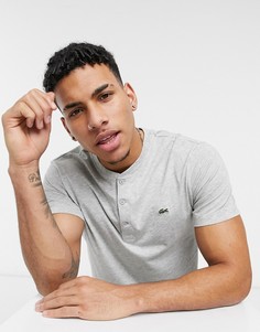 Футболка-хенли из хлопкового трикотажа пима Lacoste-Серый