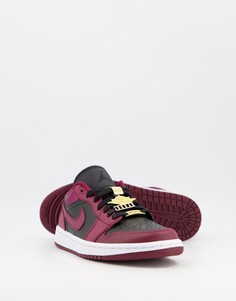 Низкие кроссовки черного и бордового цвета Nike Air Jordan 1-Черный цвет