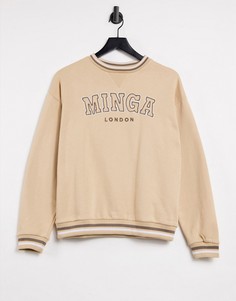 Oversized-свитшот с логотипом Minga London-Бежевый
