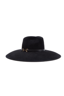 Шляпа из черного фетра с широкими полями Gucci