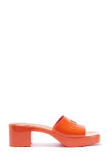Оранжевые мюли с открытым носом Gucci