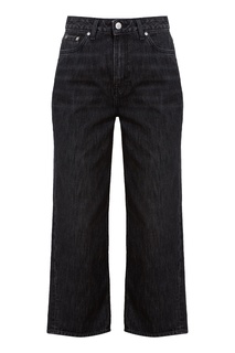 Темно-серые укороченные джинсы Ganni