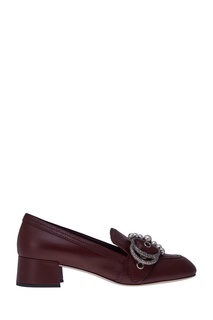 Кожаные туфли с пряжкой Miu Miu