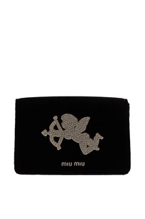 Бархатный клатч с ангелом Miu Miu
