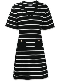 Boutique Moschino платье в полоску с V-образным вырезом