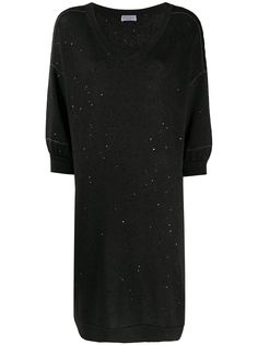 Brunello Cucinelli трикотажное платье с пайетками