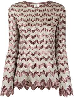M Missoni топ с длинными рукавами и узором зигзаг