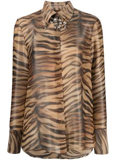 Ermanno Scervino рубашка с тигровым принтом
