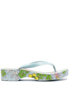 Tory Burch шлепанцы на платформе с цветочным принтом