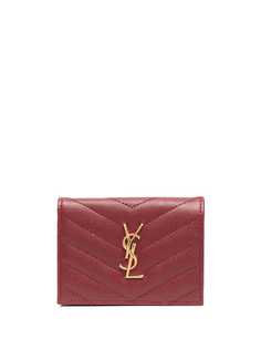 Saint Laurent стеганый кошелек с логотипом