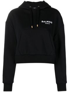 Balmain укороченное худи с логотипом