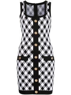 Balmain платье мини в клетку