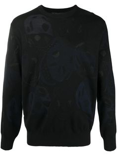 Alexander McQueen джемпер вязки интарсия с узором Skull