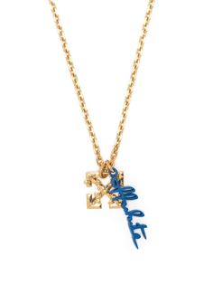 Off-White LEAVES ARROW NECKLACE GOLD BLUE