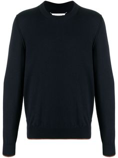 Maison Margiela джемпер с круглым вырезом и контрастной отделкой