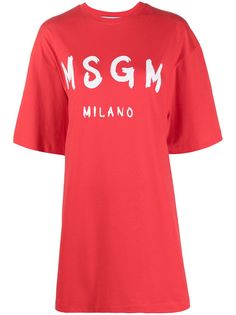 MSGM платье-футболка с логотипом