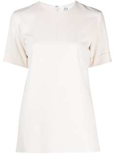 Victoria Victoria Beckham атласная блузка с короткими рукавами