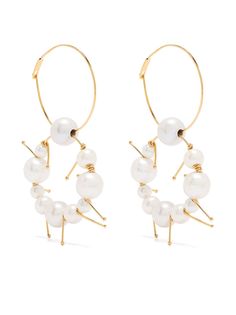 Jil Sander серьги-кольца с жемчугом