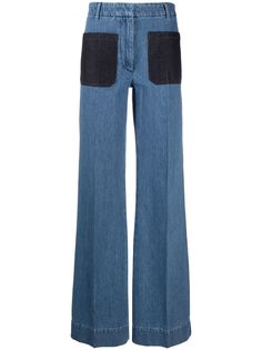 Victoria Beckham джинсы с завышенной талией и накладными карманами