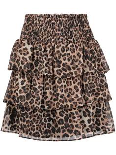 LIU JO юбка с леопардовым принтом и оборками
