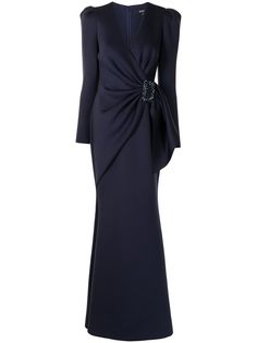 Badgley Mischka платье с поясом