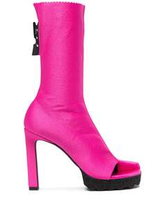 Off-White OPEN TOE SPONGE ANKLE BOOTIE FUCHSIA NO