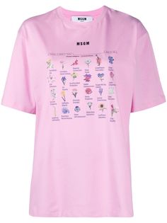 MSGM футболка с цветочным принтом