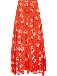 Carolina Herrera брюки широкого кроя с цветочным принтом