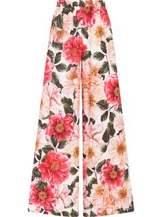 Dolce & Gabbana широкие брюки с цветочным принтом