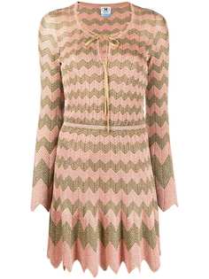 M Missoni топ с завязками и узором зигзаг