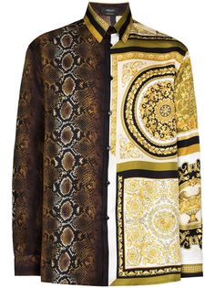 Versace рубашка с длинными рукавами и принтом