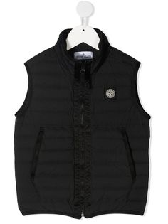 Stone Island стеганый жилет с нашивкой-логотипом