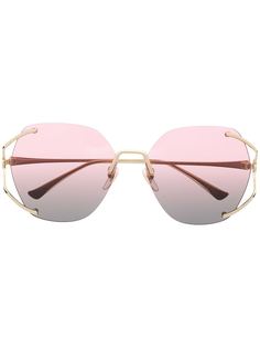 Gucci Eyewear солнцезащитные очки в массивной круглой оправе