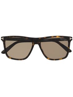 Tom Ford Eyewear солнцезащитные очки трапециевидной формы черепаховой расцветки