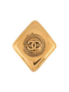 Chanel Pre-Owned брошь в виде ромба с логотипом CC