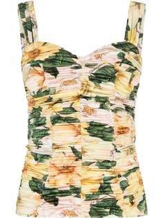 Dolce & Gabbana топ со сборками и цветочным принтом