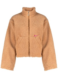 Nike куртка из шерпы с вышитым логотипом
