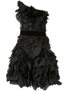 Marchesa Notte фактурное платье на одно плечо с цветочным принтом