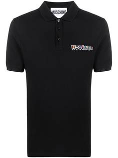 Moschino рубашка поло с вышитым логотипом