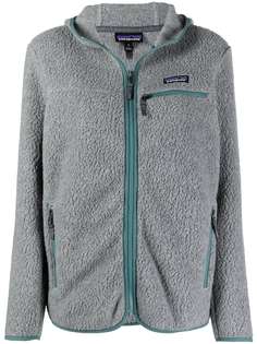 Patagonia куртка на молнии с капюшоном и нашивкой-логотипом