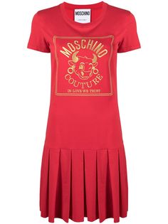 Moschino платье-футболка с вышитым логотипом