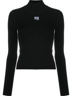 T By Alexander Wang топ с высоким воротником и логотипом