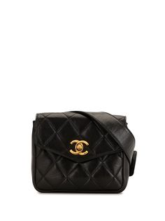 Chanel Pre-Owned стеганая поясная сумка 1990-х годов с кристаллами