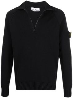 Stone Island джемпер на молнии с нашивкой-логотипом