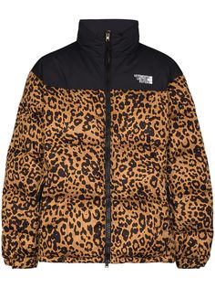 Vetements пуховик с леопардовым принтом