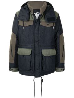 White Mountaineering пуховик со вставками