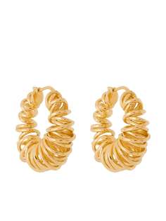 Bottega Veneta spiral gold-plated hoop earrings